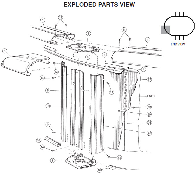 15' x 30' Oval 52" Whispering Wind Parts Reorder